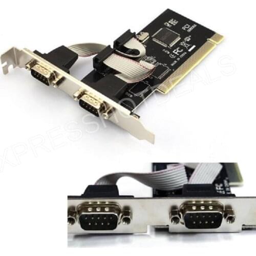 Dual Two 2 RS232 RS-232 9 Pin Ports Serial PCI Expansion Card