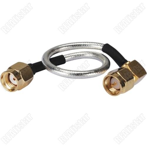 SMA Male Right Angle to RP-SMA Male RG405 Semi-Flexible 0.086" RF RG-405 Adapter Coaxial Pigtail Cable 15cm/30cm/50cm/80cm/1M