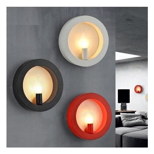 Simple Style Round Iron Wall Sconce Modern LED Wall Light Fixtures For Bedroom Bedside Wall Lamp Home Lighting Lampara