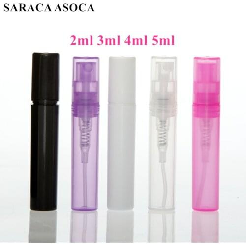 2ml 3ml 4ml 5ml Bayonet Transparent Plastic Spray Bottle Small Cosmetic Packing Atomizer Perfume Bottles 50pcs/lot