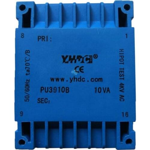 PU3910B Power 10VA Input 2*115V Output 2*7.5V Encapsulated transformer PCB welding flat-type isoltation transformer