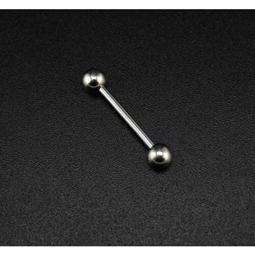 925 Sterling Silver Tongue Piercing 16MM Tongue Bars 5MM Ball Piercing Jewelry For Women Man Punk Fashion Decoration Unisex