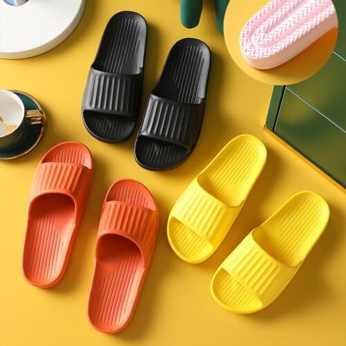 New Women Thick Platform Slippers Summer Beach Eva Soft Sole Slide Sandals Leisure Men Ladies Indoor Bathroom Anti-slip Shoes