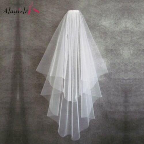 Simple White Tulle Bridal Veils Wedding Accessories 2020