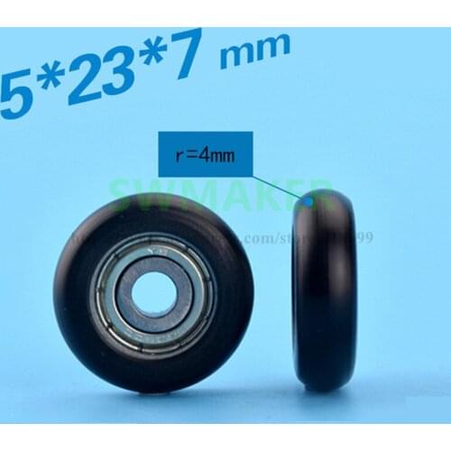 SWMAKER 5*23*7mm outer diameter 23mm plastic bag, plastic bag bearing pulley with 608 wheels hanging round roller bearing