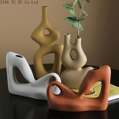 Modern Minimalist Art Vase Decoration Creative Ceramic Vase Handicraft Decoration Living Room Home Decoration Accessories