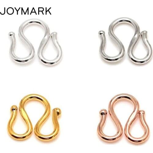 W Shape Authentic S990 Sterling Silver Clasps For DIY Bracelet Necklace Fine Jewelry Accessories 10pcs/lot SC-CZ110