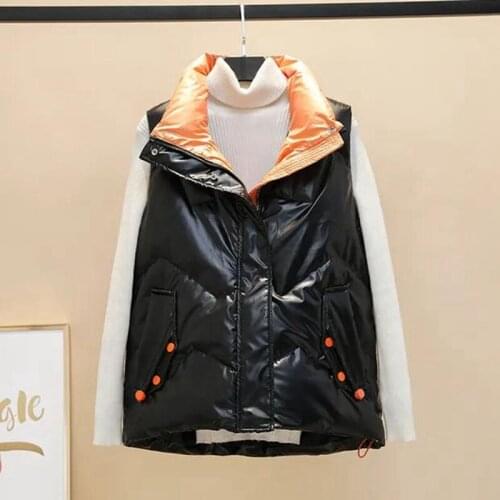 Women autumn Winter waistcoat Glossy bright 2021 vest winter Warm new Korean woman down vest sleeveless jacket