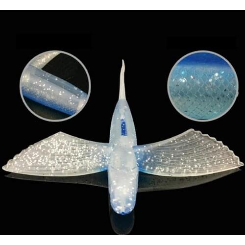 1PC Bionic Flying Fish Sea Fish Soft Tuna Lure Saltwater Fishing Lure for Kingfish/Tuna/Mackerel/Marlin/Mahi Mahi Offshore Troll