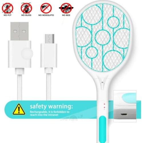 1PCS Summer Hot Cordless Battery Power Electric Fly Mosquito Swatter Bug Zapper Racket Insects Killer Home Bug Zappers