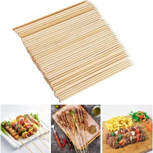 100pcs/Pack wooden Bamboo Skewer bamboo sticks Party tornado potato BBQ Tool Wood Skewers bambou brochette Disposable Grill 40cm