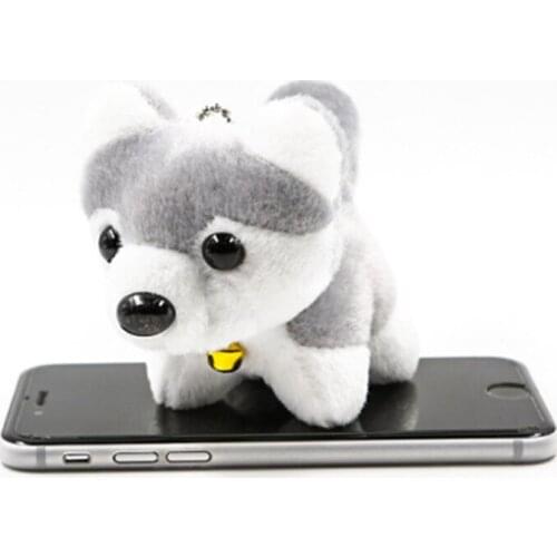 11CM bell station version of the Husky plush key chain pendant long-haired dog plush toy doll