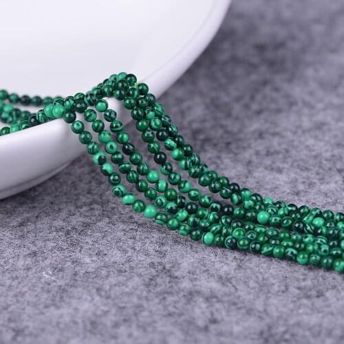 2pcs Natural Malachite Small Rondelle Beads 2mm