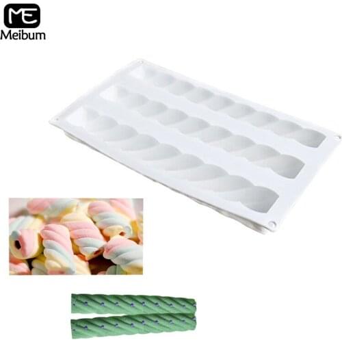 Meibum 3 Cavity Spiral Hemp Rope Shape Silicone Mold DIY Muffin Chocolate Cake Mould Mousse Dessert Pastry Modle Baking Tools