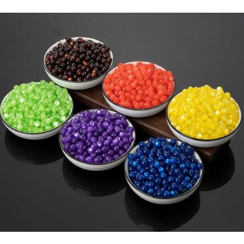 50pcs/Pack Diameter 8mm Bead DIY Handmade Material ABS Resin Color Round Suitable for Necklace Accessories Beads