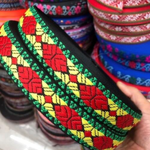 50yards/lots wide about 2.9cm Woven Jacquard Ribbon Trims flowers pattern for curtain and clothing accessory LS-2112