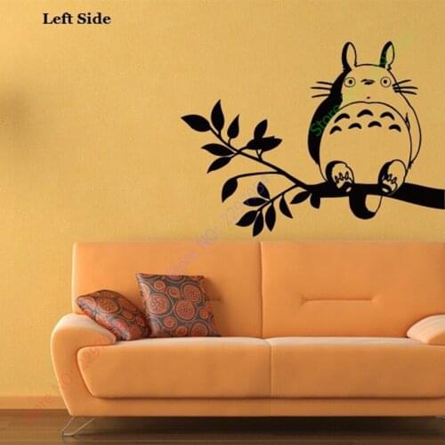 Free Shipping Japanese Cartoon Totoro Chinchilla wall stickers glass decals wall covering home decor 11 colors choose