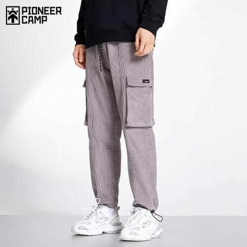 Pioneer CAMP 2020 Causal Winter Pants Men 100% Cotton With 4 Pockets Straight Outdoors Cargo Pants for Male XXS023032