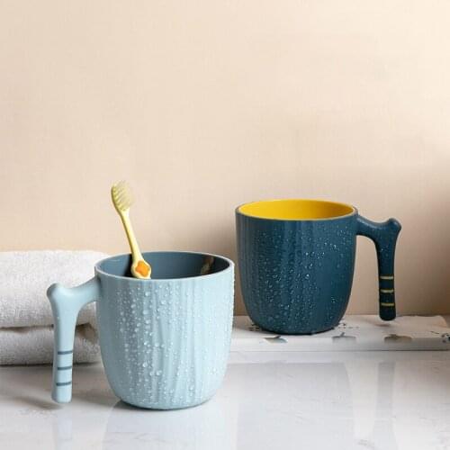 Childrens Double-layer Toothbrushing Cup Bathroom Men And Women Household Mouthwash Cup With Handle Wash Student Water Cup