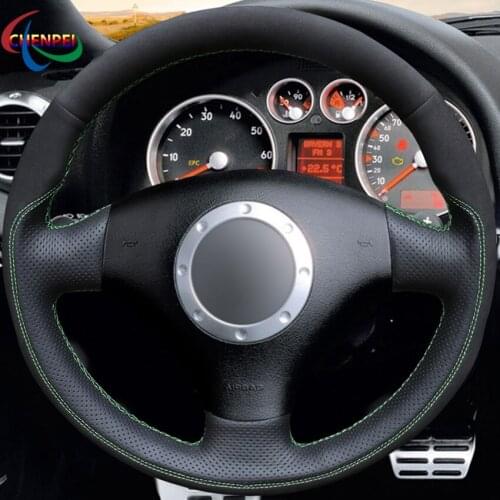 DIY Non-slip Black Leather Suede Car Steering Wheel Cover For Audi A3 2000-2003 A4 2003-2005 RS 6 2003 S4 2004-2006 TT 2001-2006