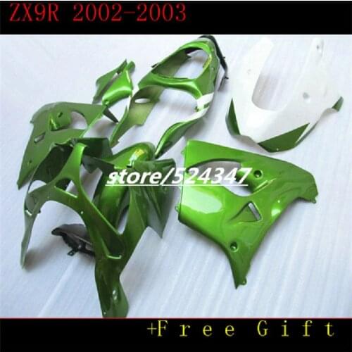 For Kawasaki Ninja 02 03 ZX9R High Quality ZX-9R 9 R ZX 9R 02-03 green 2002 2003 Full Fairings Kits