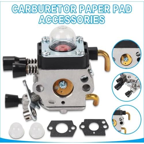 Mower Carburetor Set With 2 Fuel Filter Mounting Gaskets For Stihl FS38 FS45 FS46 55 55C 55R Garden Tool Parts