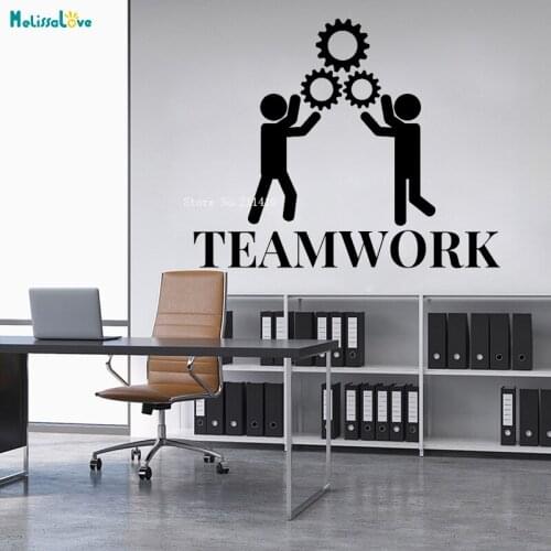 Artistic Team-work Design Wall Sticker Decal Common Gear Living Room Office Decoration Murals Art Simple Poster YT2177