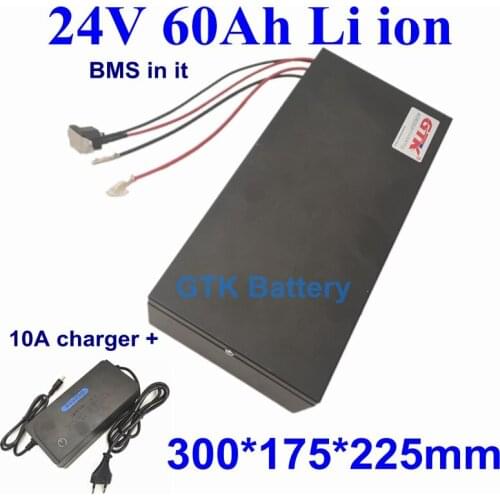 Customized lithium 24v 60Ah li-ion battery pack lipo 29.4v for power storage energy solar scooter ebike motor +5A charger