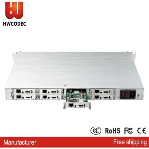 HWCODEC H5118AV H.265 8 Channel HDMI CVBS Encoder HD 1080P IPTV Video Encoder Supports RTSP RTMP ONVIF P2P RTMPS for Streaming