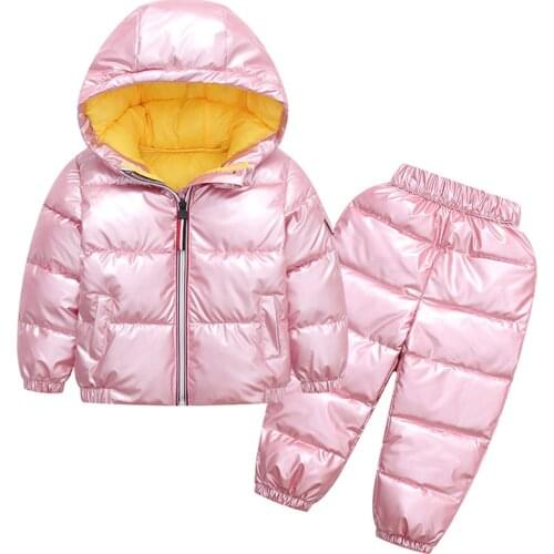 2pcs Set Winter suit for children 2020 New Childrens jacket down cotton warm kids fashion coat for girls 1-6 years Boy Set