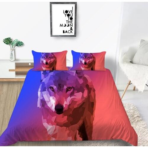 Wolf Bedding Set King Artistic Fashionable Cool Colorful Duvet Cover 3D Queen Twin Full Single Double Unique Design Bed Set