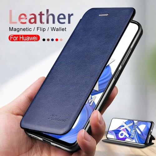 Honor 9x Premium leather Flip Magnetic case For huawei y5p y6p y8p hauwei y 8p 6p 5p stand book phone Wallet Cover coque cases