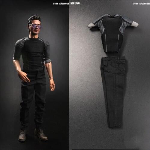 In Stock 1/6 Scale Male Head Sculpt Repairman Tony 2.0 Head Carved Model Normal/Damaged Version Leisure Clothes Set Model