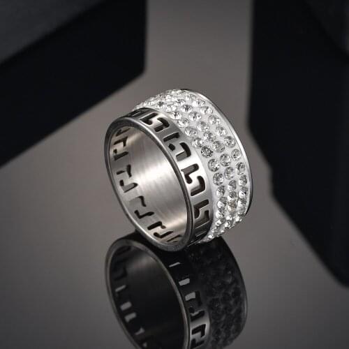 Stainless Steel Trendy Mens Womens Rings Color Crystal Rings for Women Men Engagement Wedding Ring Jewelry