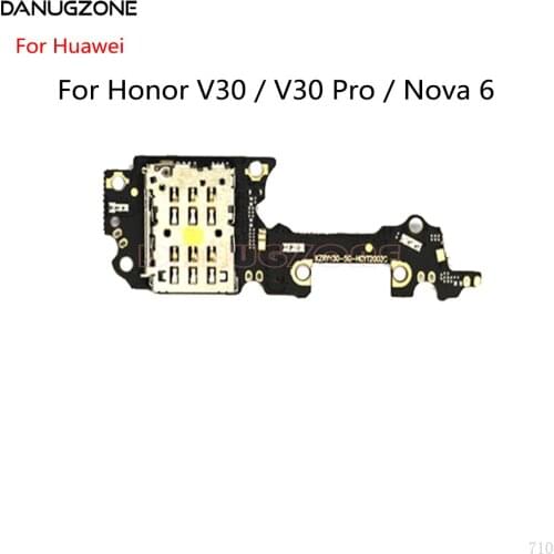 10PS/Lot For Huawei Honor V30 / V30 Pro / Nova 6 SIM Card Reader Socket Tray Slot Microphone Module Board