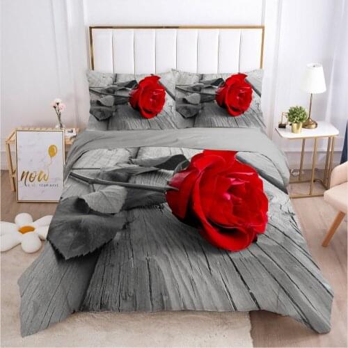 3D Bed Linen Set Flower Designer Duvet Cover Set Bedding Sets Comforter Case and Pillowcase King Queen Full Twin Size Bedclothes