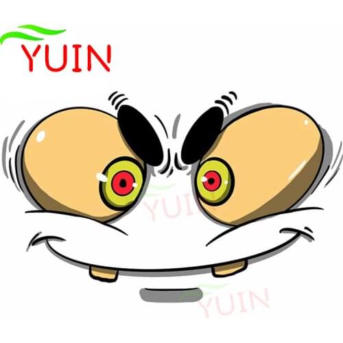 Evil Laugh Cartoon Face Personality Car Sticker Lovely Fine Decal Fashion PVC Motorcycle Decoration Sunscreen Decals 13*8cm