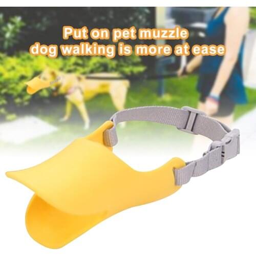 Novelty Design Dog Muzzle Silicone Adjustable Dog Mouth Muzzle For Dogs Cute Duck Anti-Bite Dog Bark 2