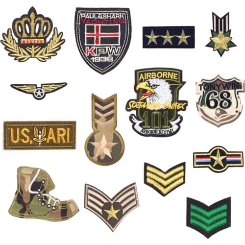 Military Patch Fabric Badge Iron on Patches on Clothes Stripe Sticker on Clothes Embroidered Patches for The Clothing Appliques