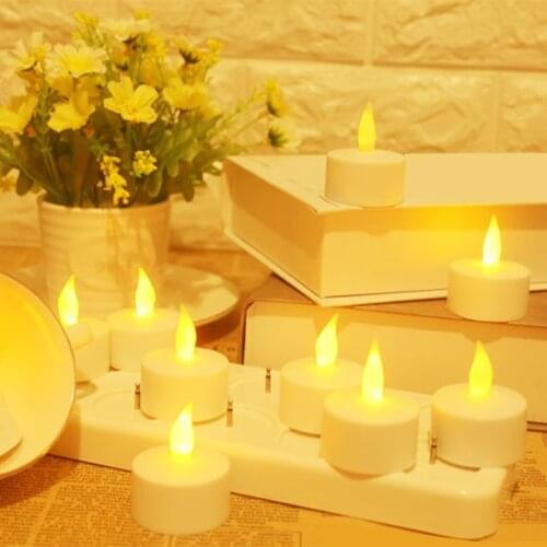 Rechargeable LED Electric Candles, Flameless Flickering Tea Lights, Decorations for Christmas, Parties, Events, Weddings,Set of