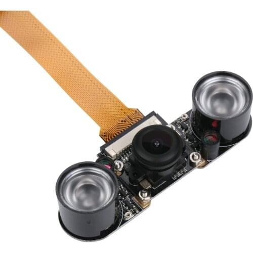 Raspberry Pi Zero Camera Module Night Vision Wide Angle Fisheye 5MP Webcam with Infrared IR Sensor LED Light for RPI Zero