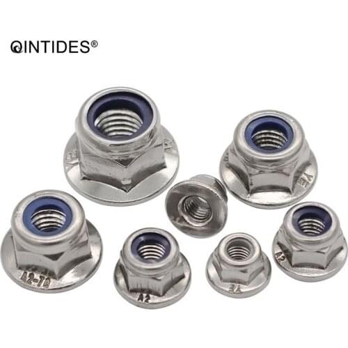 QINTIDES M3 M4 M5 M6 M8 M10 M12 Prevailing torque type hexagon nuts with flange and with non-metallic insert Flange nuts