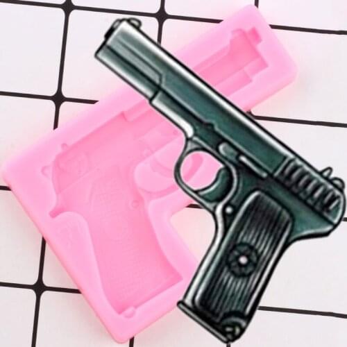 Pistol Gun Silicone Mold Sugarcraft Fondant Cake Decorating Tools Kitchen Baking Chocolate Gumpaste Clay Candy Resin Mould