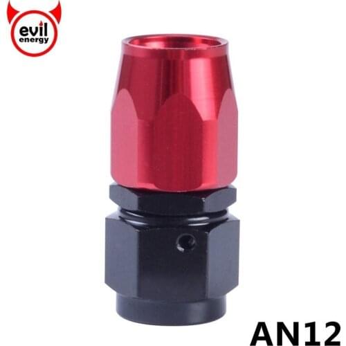 Evil energy Universal AN12 Enforced Fitting 0 45 Degree Car Connection Aluminum Alloy Adapter Oil Cooler Hose End Black-red