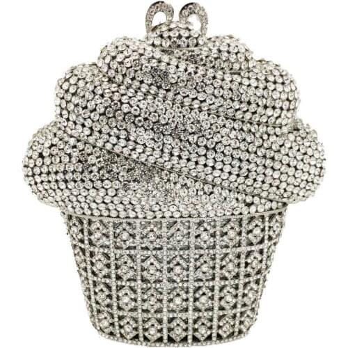 17x17CM Evening Bag Ice Cream Studded With Diamonds Women Party Clutch Bag a6609