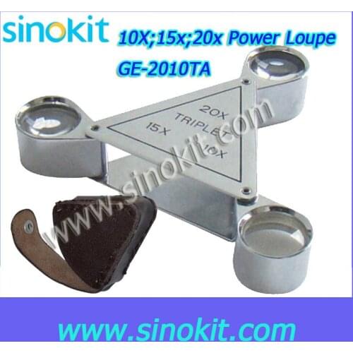 Free Shipping 10x,15x,20x Magnification Power Jewelry three eyes Loupe - GE-2010TA
