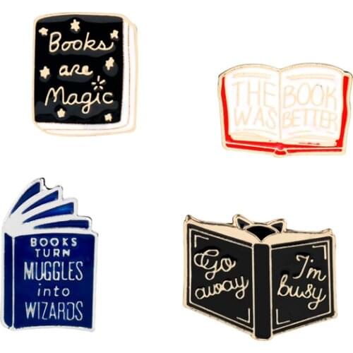 Books Are Magic The Book Was Better Pin brooches badges Read more lapel Pins Funny Jewelry Pins collection Literature lover Gift