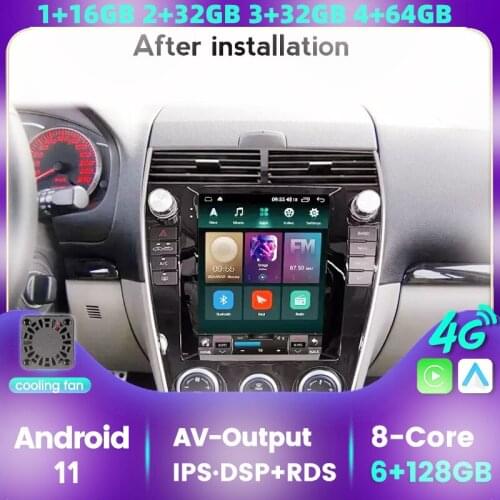 Carplay Vertical Screen Tesla Style 9.7" 2Din Android 11 Car Radio Automotivo For Mazda 6 Stereo Car DVD Multimedia Player 4G