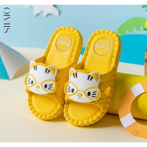 Childrens slippers for Boys Girls New Summer Kids Beach Shoes Baby Toddler Soft Indoor Slippers Children Sandals Cartoon cat S