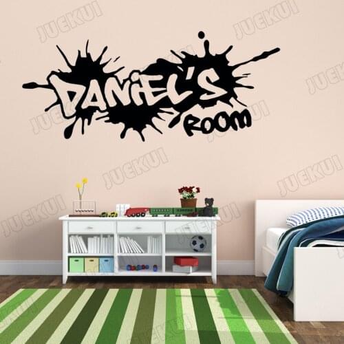 Personalized Name New Fashion Pattern Removable Wall Stickers for Nursery Boys Bedroom Vinyl Wall Decals Graffiti Murals L713